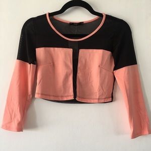 Forever 21 Peach Top with Black Mesh